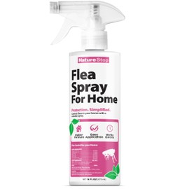 NatureStop Flea Spray for Home, Fast-Acting Flea Killer for Carpets, Furniture & Pet Bedding, 16 oz (475mL)