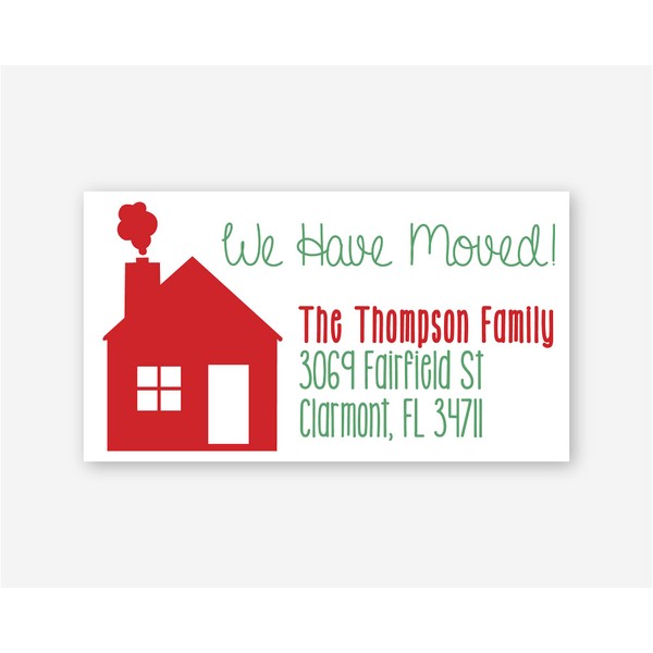 40ct - Christmas Address Labels, We Have Moved Address Labels,