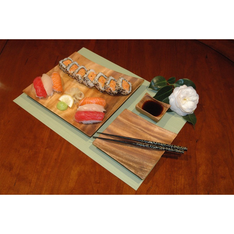 Pacific Merchants Trading Acaciaware 10-by 6-by 2-Inch Acacia Rectangle Serving/Salad