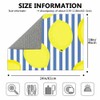Beabes Lemons Dish Drying Mat,Yellow Lemons With Blue Stripes Design