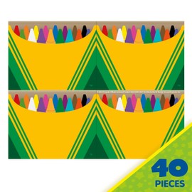 Eureka Crayola Crayons Self-Adhesive Student Name Tags for Teachers, 2.75" x 2.25", 40 Pieces