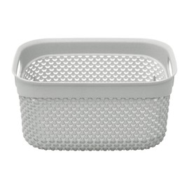 JVL 13-384IG Droplette Design Plastic Storage Box, 3.3Litre, 12 x 24 x 18 cm Approx, Grey, One Size