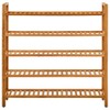 vidaXL Solid Oak Wood Shoe Rack, Rustic Farmhouse Decor, 5