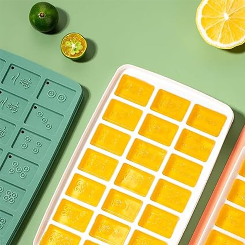 Chinese Mahjong Ice Cube Tray with Lid and Bin -