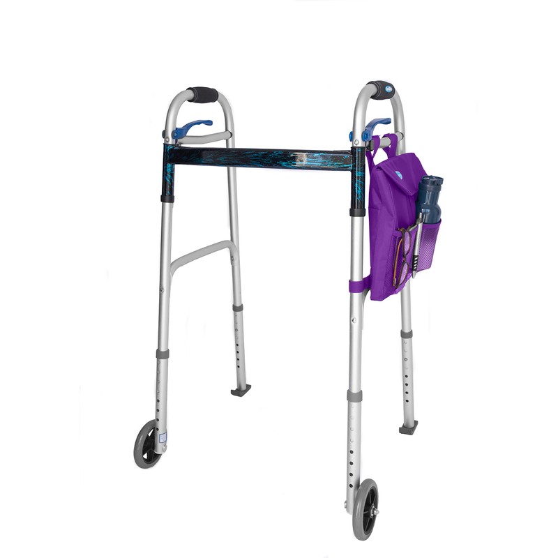 Universal 2-Pocket 8"x9" Walker Side Mini-Pouch (Black)