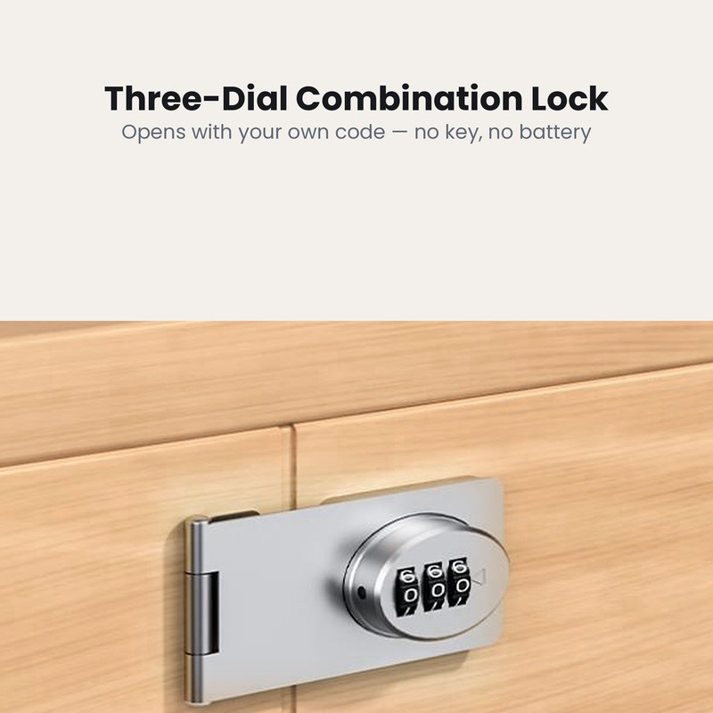 Mechanical Password Latch Lock for Drawers and Small Doors –