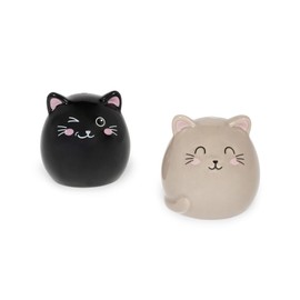 Legami - Kitty-Themed Ceramic Salt and Pepper Set - Hand Painted