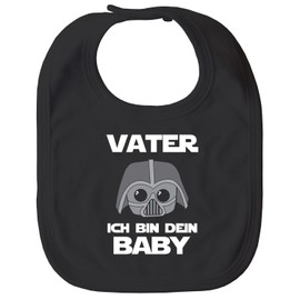 MoonWorks® Baby Bib Saying "Vater ich bin dein Baby" Funny Sayings Gift Dad for Boys / Girls Cotton, black