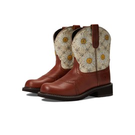 Ariat Women's Fatbaby Heritage Farrah Western Boot, Autumn Leaf/Daisy Logo Print, 5.5