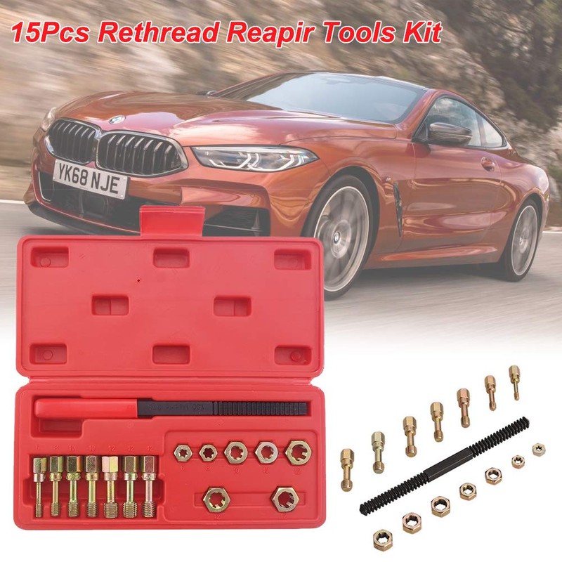 15PCS Metric Thread Restorer Set, Universal Metric Thread Repair Restorer