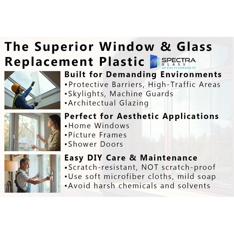 Clear Abrasion Resistant AR2 Polycarbonate Plastic Sheet. Stronger Than Plexiglass