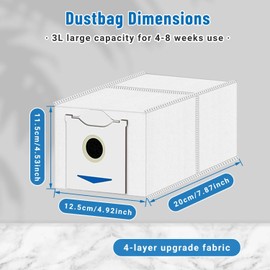 Rediboom 12 Stück Staubbeutel Kompatibel mit Ecovacs Deebot N30 Pro Omni / N30 Omni Roboter-Staubsauger, 3L Einweg-Aktivkohlebeutel Zubehör