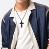 AMAZINGSUN Football Cross Necklace for Men.Black Cross Necklace for Men.Sport