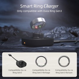 Smart Ring Charging Size 13, Compatible with Oura Ring Gen3 Charger, Fast Charging Dock and USB-C Cable, Charger for Smart Ring (Black)