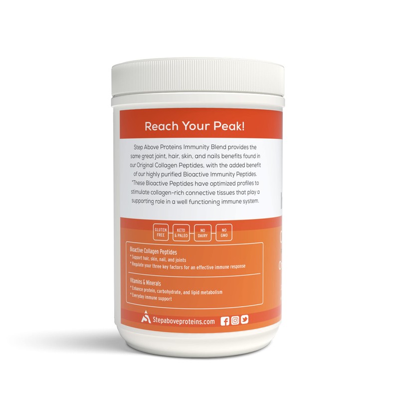 Step Above Proteins, Immunity Collagen Peptides, Orange Tangerine, 12 Oz