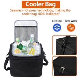 AOPHY Car Trunk Organizer with Insulated Leakproof Cooler Bag, 4 in 1 Waterproof Portable Car Storage Organizer with Collapsible Cover, 3 Large Compartments, Trunk Organizer for SUV, Car, Truck