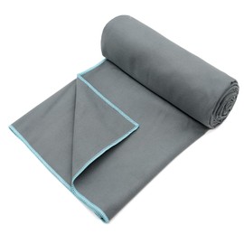 Eunzel 2 Pack Hot Yoga Towel Non-Slip Yoga Mat Towel Ultra-Absorbent Microfiber Towel for Hot Yoga, Pilates，Bikram and Workout 26.5"x 72", Gray