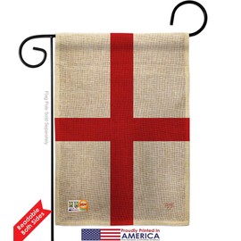 England (St. George's Cross) Garden Flag Set Wall Holder Regional Nation International World Country Particular Area Small Decorative Gift Yard House Banner Double-Sided Made In USA 13 X 18.5