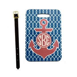 Unbranded 2.75" x 4" Rectangle Custom Printed, 2 sided bag tags W/ Leather Strap