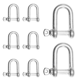 CEEYSEE Pack of 8 D Shackles M5 Stainless Steel Screw Shackles Steel Chain Link Shackle Shackle Straight Short Shape Stainless Steel for Cords Chains (D/M5/DXK)