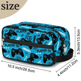 LLCXCSI Kids Travel Toiletry Bag Waterproof Hanging Dopp Kit Case for Little Young Boys, Video Game Teens Wash Bag for Toiletries Accessories Bathroom Stuff