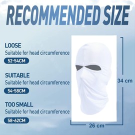 Imergo Balaclava Ski Full Face Mask for Oudoor Sports Motorcycling Cycling Skiing Snowboarding Hiking, UV Protection Windproof Sweat Absorption and Quick Drying White