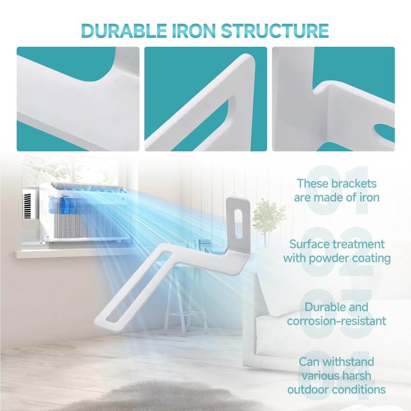 2-Pack applies to Midea U-Shaped Air Conditioner Iron Window Brackets