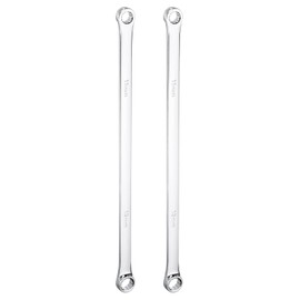 sourcing map 2pcs Double End Box Wrench 11 x 13 mm Metric 12 Point 0 Degree Offset Extra Long Double End Box Ratcheting Wrench Carbon Steel Polished Long Spanner Tools for Repairs