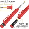 Gegong 3 Pieces Solid Carpenter Pencil with 21 Refill Built-in