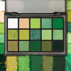 Beauty Glazed 15 Colours Green Eyeshadow Palette Shimmering Metallic Shimmer Matte Green Eyeshadow Palette Highly Pigmented Light Green Eyeshadow Makeup for Women / Girls