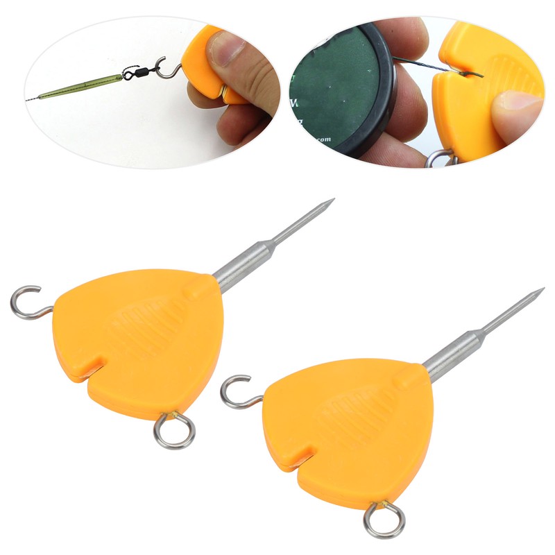 2Pcs Portable Fishing Bait Needle Hook Knot Puller Fishing Baiting