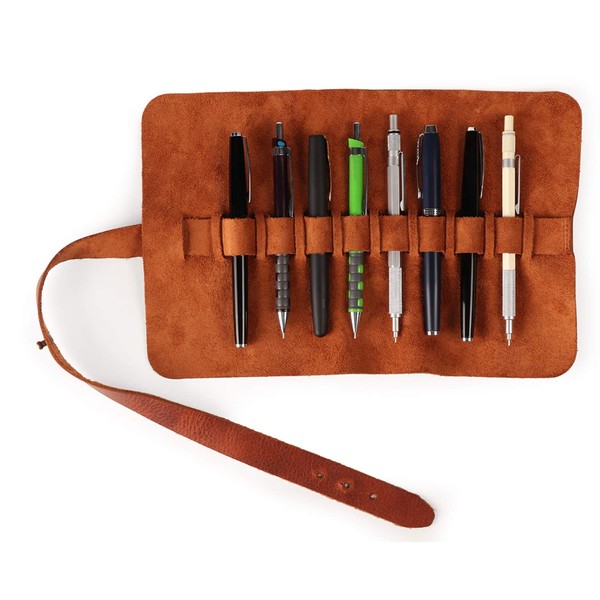 Londo Genuine Leather Pen and Pencil Roll Case