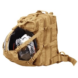 Seibertron Waterproof Large Capacity Molle Motorcycle Helmet Holder/Cycling Helmet Storage/Hiking Helmetcatch Bag/Backpack Also Fit Basketball Football Soccer Backpack Khaki