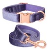 Bubblepup Velvet Dog Collar and Leash Set, Dog Collars for