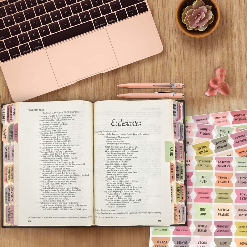 Bible Index Tabs New & Old Testament Tabs Matte Laminated