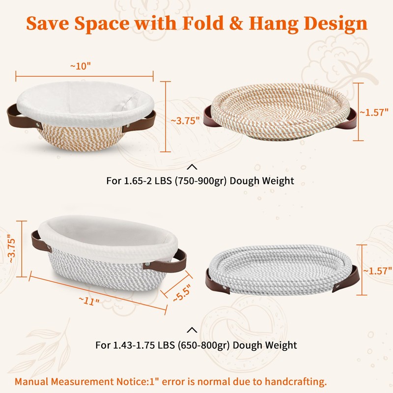 Aliggbent 38Pcs Sourdough Bread Baking Supplies – 11'' Oval &