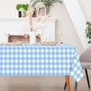 Light Blue Checkered Tablecloth, 54 ×108 Inches Rectangle Blue Disposable