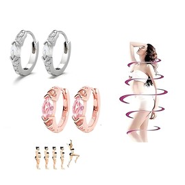 AIETUE Lymphatic Drainage Slimming Hoop Earrings Set For Women, Titanium Ion Lymphvity Germanium Earrings Acupuncture Therapy Hoop Moissanite 16mm Earrings Jewelry Gift (Earring Set)