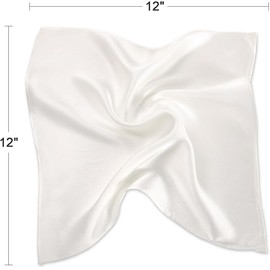 DAISYSILK 100% Silk Pocket Square for Men, Soft Men’s Handkerchief Pocket Square, Christmas, 12"x12" (White)