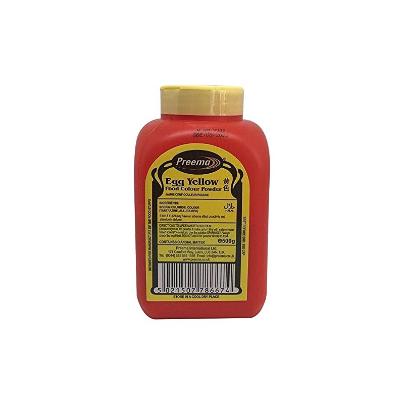 Preema Egg Yellow Food Colour Powder 500g Bottle