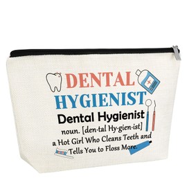 Gfhzdmf Dental Hygienist Gifts Makeup Bag Dentist Gift Dental Assistant Gifts Cosmetic Bag Dentist Graduation Gift Teeth Gifts For Female Friend Sister Dentist Appreciation Gift Travel Pouch