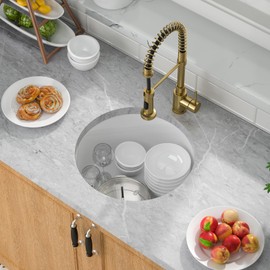 18 Inch White Undermount Kitchen Sink - Mocoloo 18 x 18 Bar Sinks Porcelain Single Bowl 9'' Deep Basin Fireclay White Ceramic Wet Sink with Stainless Offset Drain