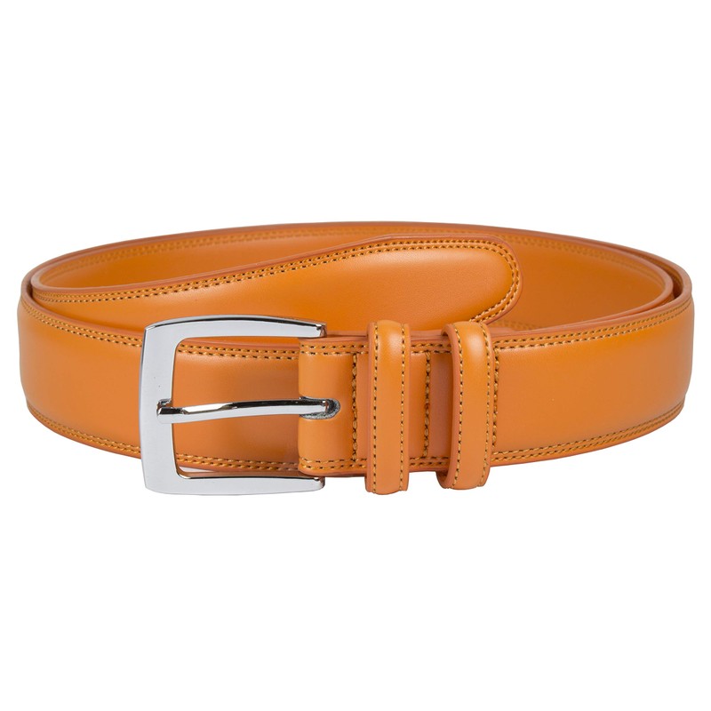 Gelante Men's Classic Genuine Leather Dress Belt With Double Loop
