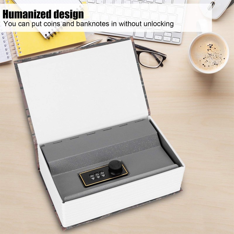 Tyenaza Imitation Book Shaped Safe with Combination Lock, Book-Shape Mini