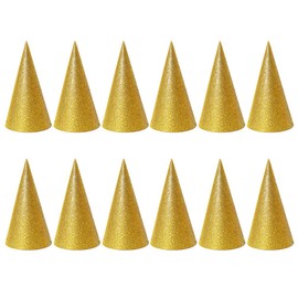 BESTOYARD Birthday Hat, Triangular Hat, Crown, Birthday, Party Decoration, Celebration, Handmade, Party Accessories, Kids, Adults, Event Performance, Set of 12, Golden