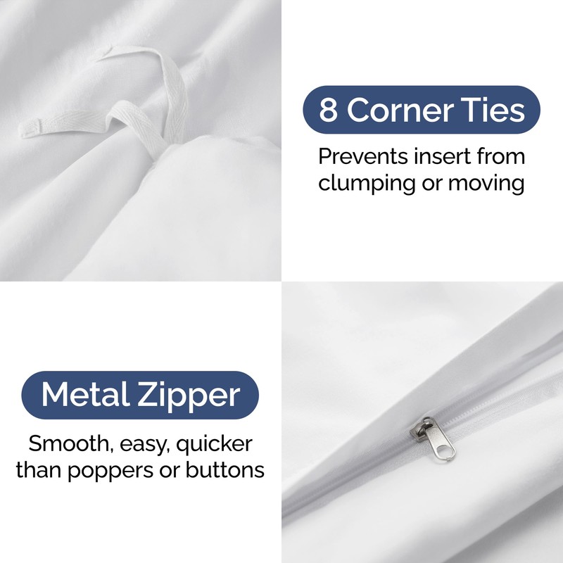3-Piece King Size Bedding Duvet Quilt Cover Set with 2