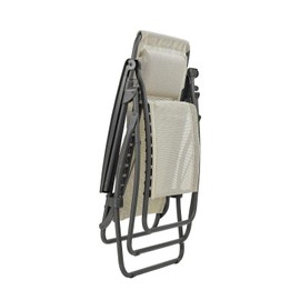 Lafuma R-Clip Zero Gravity Patio Recliner (Seigle Grey Batyline Canvas) Outdoor Folding Lounge Chair