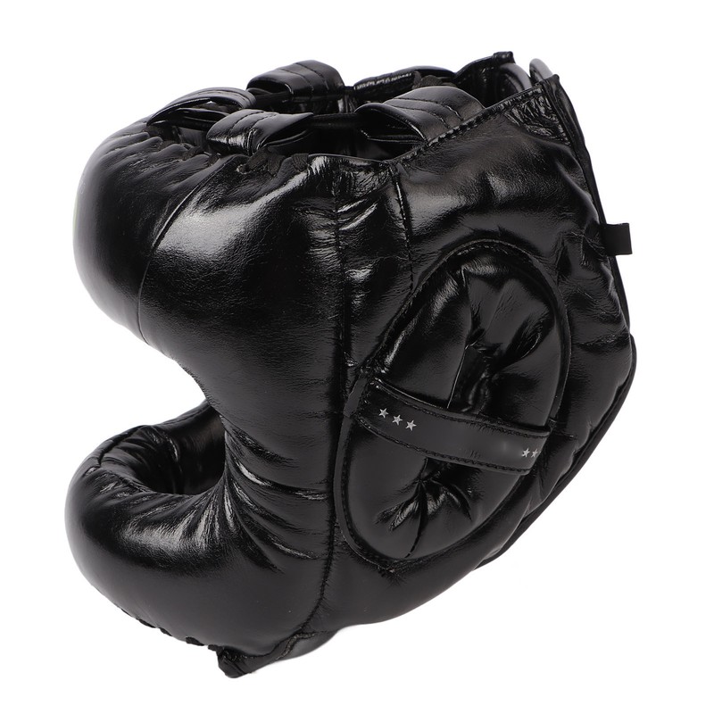 Boxing Headgear Black Head Guard Large Full Coverage PU Shock