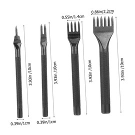 Tofficu 4pcs Leather Punch Set Multi-Function Punching Tool for Leather Craft Metal Hole Puncher DIY Punching Tool Kit