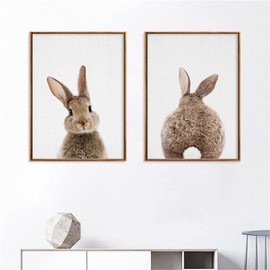 Trayosin Children's Room Pictures, Set of 2, Premium Rabbit Poster Set, Wall Pictures, Decorative Pictures, Children's Room, Girls and Boys, Baby Room Decoration, Wall Poster (30 x 40 cm)